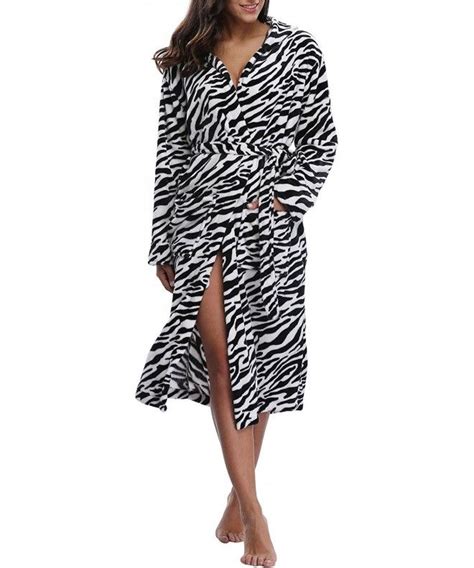 Get cozy in style with our zebra print robe